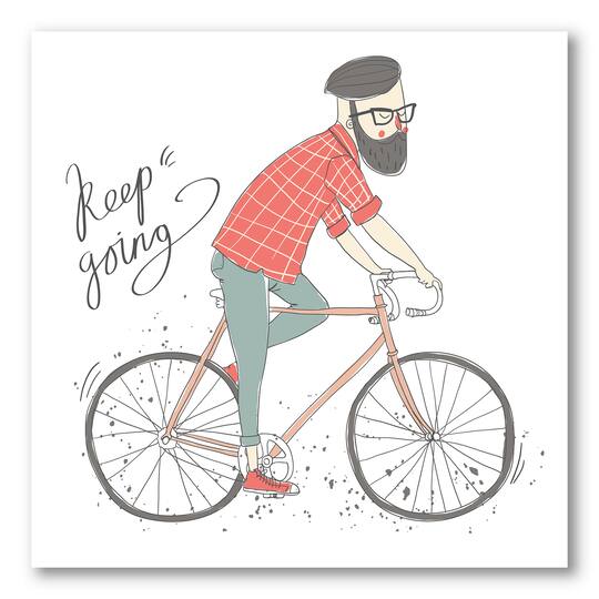 Designart - Hipster Man On A Bicycle